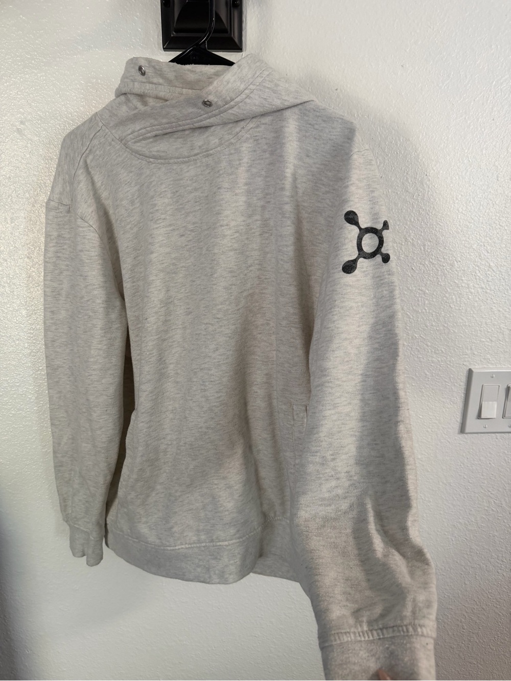 Woman’s Orange Theory Light Gray Pullover Hooded Sweater